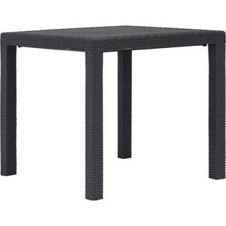 havebord 79 x 79 x 72 cm plastik rattanlook antracitgrå