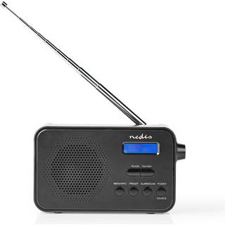 Nedis DAB+ radio 36 W FM Ur og alarmfunktion Sort