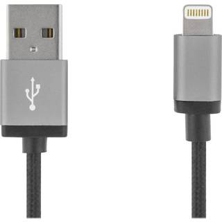 DELTACO Lightning Kabel, 2m., 2,4A, MFI, Black