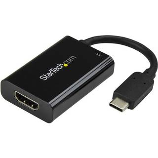 StarTech.com USB-C to 4K HDMI Adapter - 60 Watt USB Power Delivery - Black - external video adapter - black