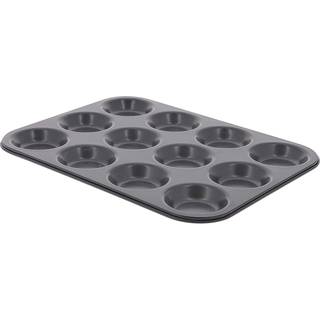 de Buyer Backblech für 12 Tartelettes - Stahl mit Antihaftbeschichtung - Schwarz
