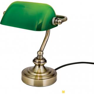 Zora - bank bordlampe med grøn glasskærm