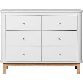 Oliver Furniture Wood kommode m. 6 skuffer - hvid/eg