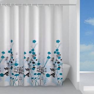 Gedy Badeforhæng blå blomst 180x200 cm