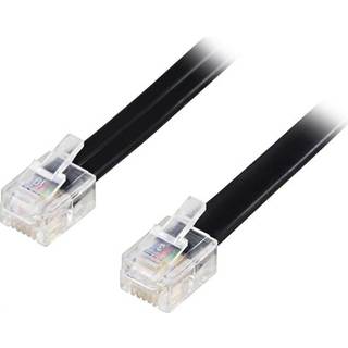DELTACO modular cable, 6P6C (RJ12) to 6P6C (RJ12), 2m, white