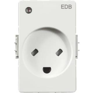LK clik line stikkontakt EDB m jord m lampe  hvid