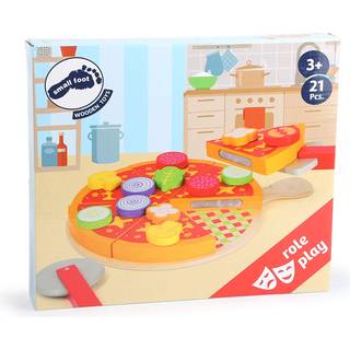 Small foot Pizza legetøjssæt af træ 3 y+ 21 stk. - 21 stk.