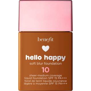 Benefit Hello Happy Soft Blur Foundation Mat flydende foundation  SPF 15 Skygge 10 Deep Warm 30 ml - 30 ml