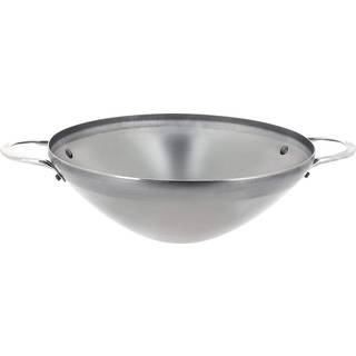 de Buyer Mineral B Wok 28 cm - Eisen mit Henkelgriffen - Silber