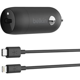 Belkin PD 18W Car charger - Lightning til USB-C kabel Sort