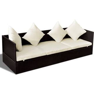 haveseng med hynde og puder polyrattan sort