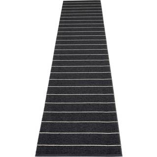 Pappelina Carl Rug 70x350 Cm Black/charcoal - Mønstrede tæpper Polyester Sort - CAX735