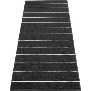 Pappelina Carl Rug 70x180 Cm Black/charcoal - Mønstrede tæpper Polyester Sort - CAX718