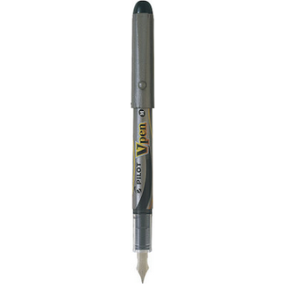 Pilot Fyldepen V-Pen Silver m/hætte sort