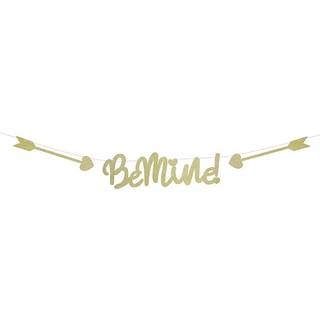 Bryllups banner - Be mind - guld  20 x 90 cm