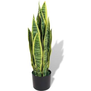 kunstig sansevieria-plante med urtepotte 65 cm grøn