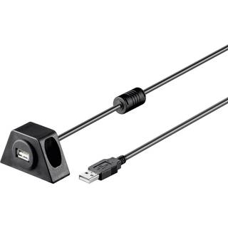 Goobay USB 2.0 Hi-Speed-forlængerkabel med monteringsholder, sort