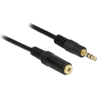 DELTACO lydkabel, 3,5mm han til 3,5mm hun, 0,5m, sort