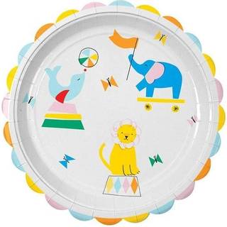 12 stk Paptallerkner Silly Circus Meri Meri - 23 cm