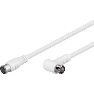 F-kabel Hvid vinklet - 5 m