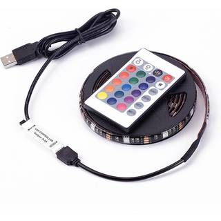 Led Kæde 5050 USB rgb farve Remote 24-knappers - 3 meter Vandtæt