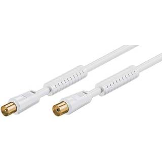 Goobay Antennekabel med ferrit (80 dB), dobbelt afskærmet guldbelagt, koaksial-stik > koaksial-hunstik (fuldt afskærmet), 1.5 m