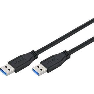 USB-A 3.0 til USB-A lade- og datakabel 15W, 5G, sort, 3m