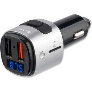 4smarts Media & Assist 2 - Bluetooth FM Transmitter & Biloplader m. USB-C (PD) / USB-A - Sølv