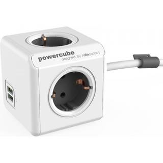 Powercube Extended 1,5m 2xUSB - Grå