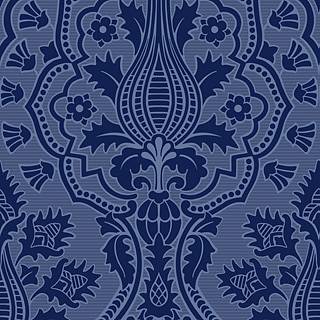 Pugin Palace Flock - Dark Hyacinth