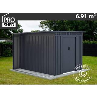 Redskabsskur Redskabsrum Haveskur m/udhæng, 2,57x2,69x1,87m, 6,91m²,ProShed®, Antracit