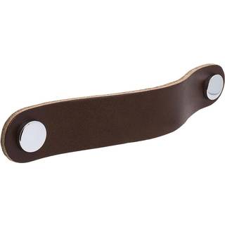 Beslag Design Loop Round greb, 128 mm, brunt læder/krom