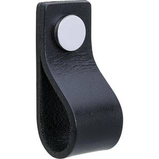 Beslag Design Loop greb, sort læder/krom