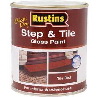 Rustins STRDW500 Hurtigtørrende trin- og flisemaling Glansrød 500 ml