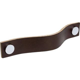 Beslag Design Loop greb, 128 mm, brunt læder/krom