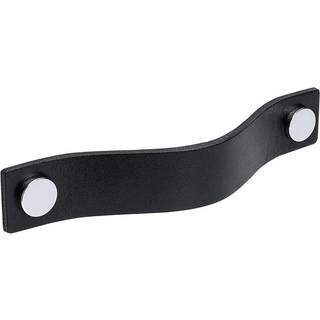 Beslag Design Loop greb, 128 mm, sort læder/krom