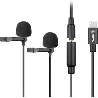 Boya Knaphulsmikrofon BY-M2D Lightning Dual iOS 6m kabel