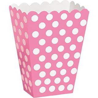 Popcornbægre med prikker pink 8x