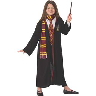 HARRY Potter GRIFFINDOR Kostume med tryllestav, tørklæde og slips 4-10 år