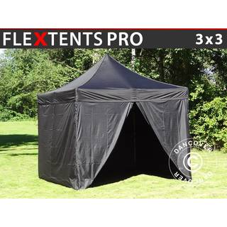Foldetelt FleXtents Easy up pavillon PRO 3x3m Mørk blå, inkl. 4 sider