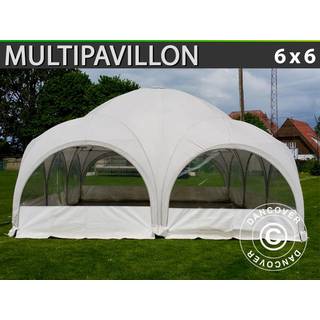 Partytelt Festtelt Multipavillon /Havepavillon 6x6m, Hvid