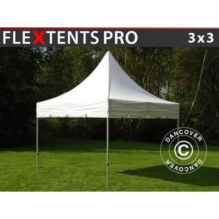 Foldetelt FleXtents Easy up pavillon PRO Peak Pagoda 3x3m Hvid