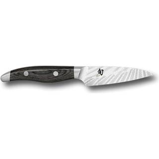 KAI Shun Nagare Officemesser 9 cm - Damaststahl - Griff Pakkaholz - Grau,Silber