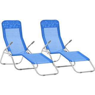 foldbare liggestole 2 stk. textilene sort