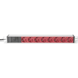 Digitus DN-95410-R strømforsyningsenhed (PDU) 8 AC stikkontakt(er) 0U/1U Sort