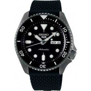 Seiko 5 Sports Black Dial Silicone Strap Automatic Men's Watch SRPD65K2