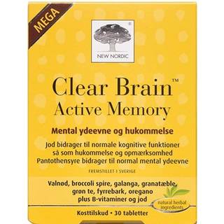 Clear Brain Active Memory Mega - 30 tabletter