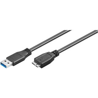 USB 3.0 til USB Micro-B lade- og datakabel 15w, 5G, sort, 1,8m