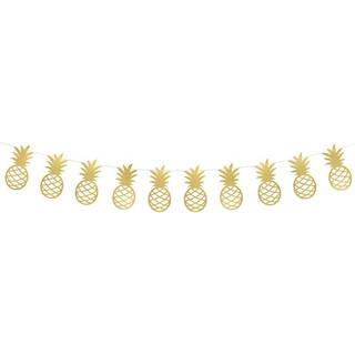 Gylden Ananas Festgirlande 1,5m - Tropisk Pynt til Bryllup &amp; Fødselsdag