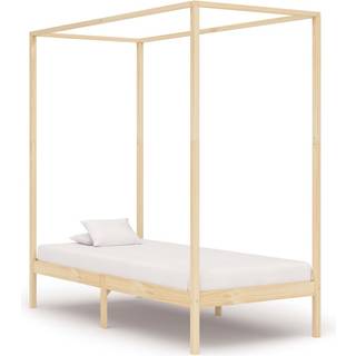 sengestel til himmelseng 100 x 200 cm massivt fyrretræ grå